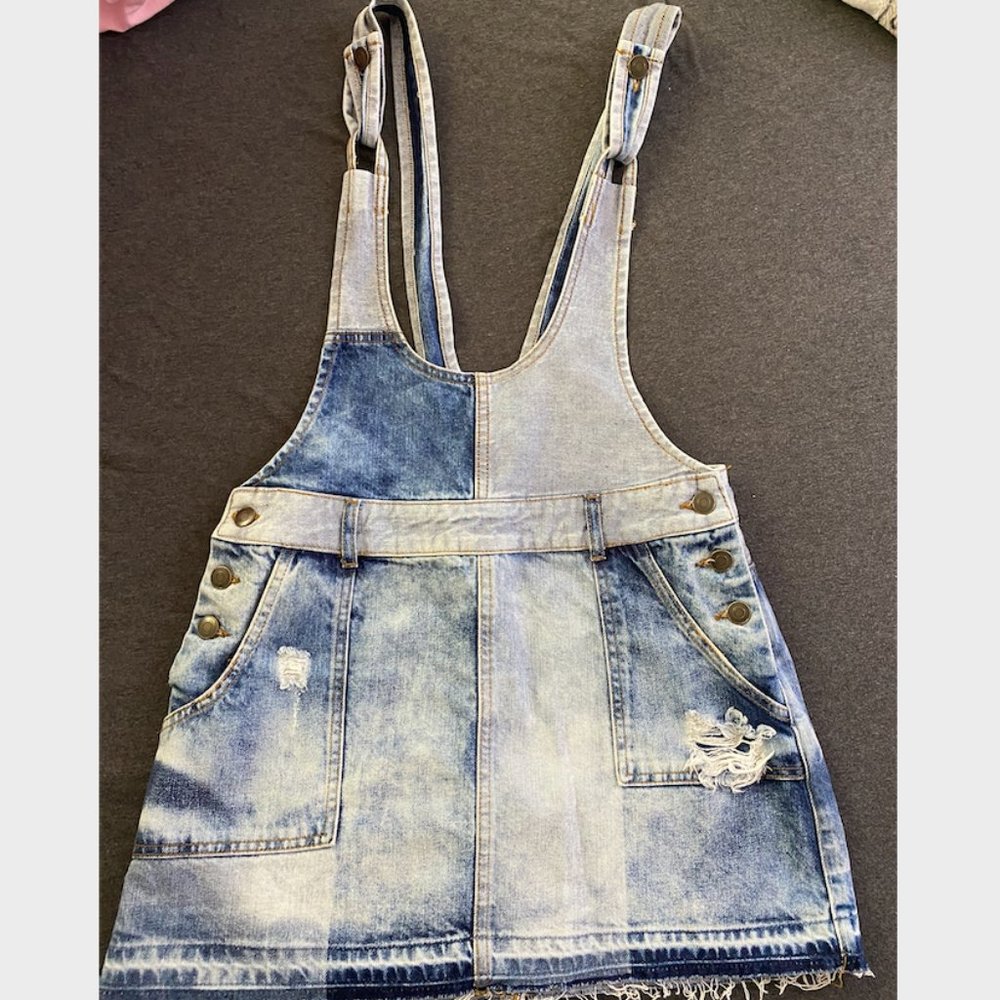Free People Denim Overall Dress